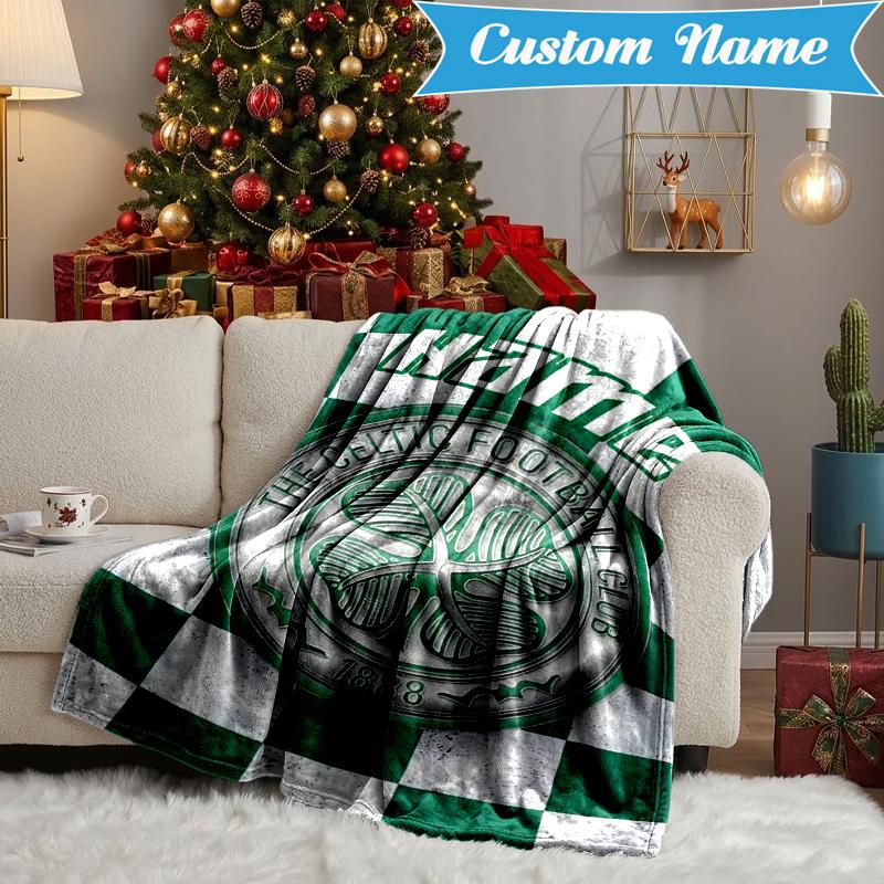 Coperta Personalizzata con Stemma Calcio Celtico Leggera Ideale per Letto Perfetta per Viaggi, Campeggio, Soggiorni, Divani, Regalo di Natale