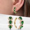 Women's water drop synthetic sapphire drop earrings, exquisite luxury design, ideal for wedding, banquet and anniversary