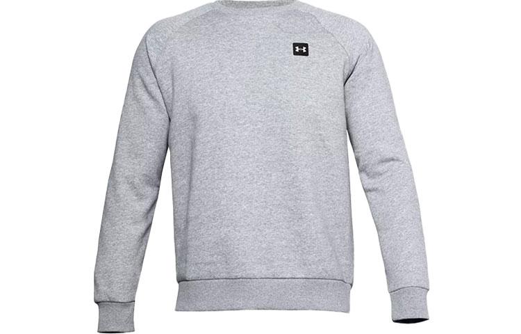 Under Armour Rival Sweatshirts Men s Gray Crew Neck Thickened Regular 1357096-011 S