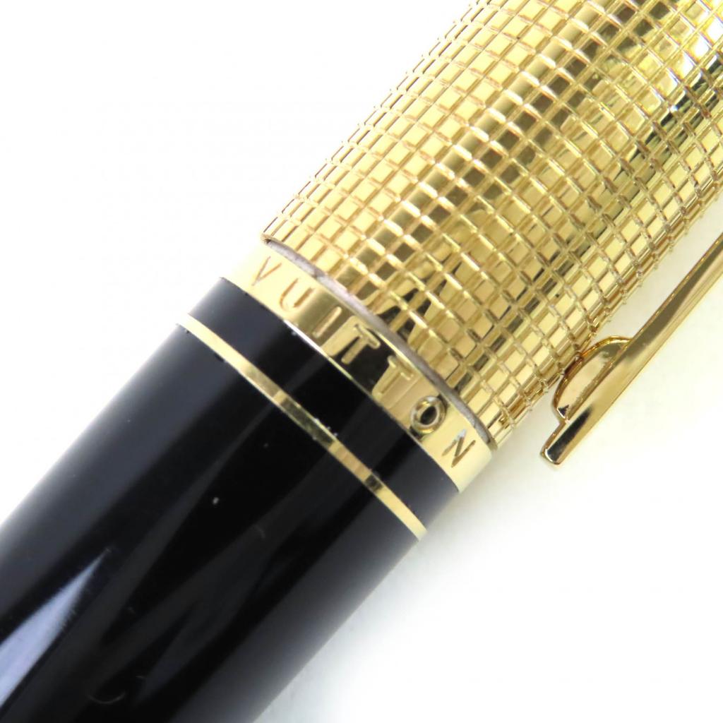 Great LOUIS VUITTON Ballpoint pen Dock lacquer Twist type gold mens N76602 Used