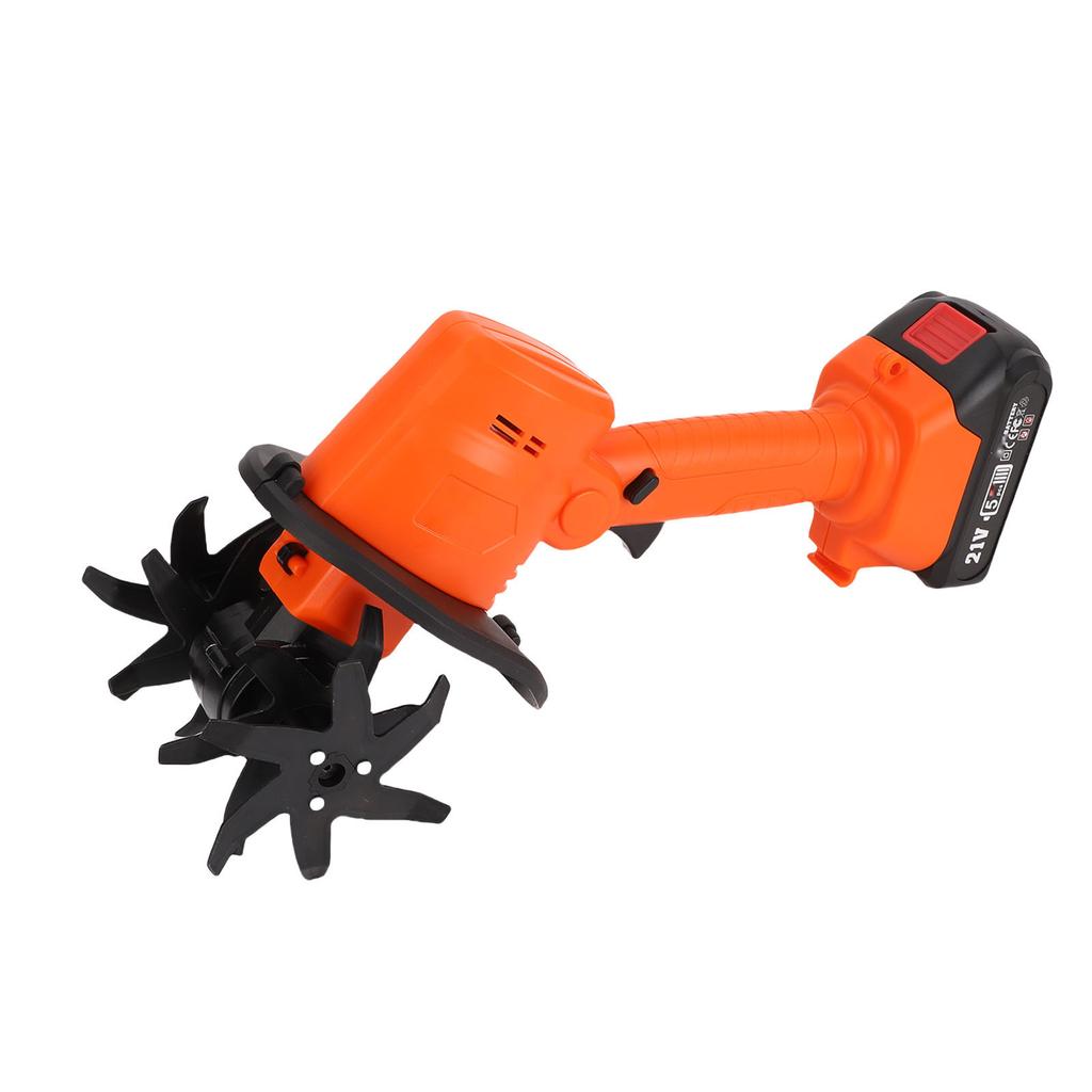 Kabelloser Mini-Bodenfräse 235 U/min für den Garten Elektrisch mit 4 Reihen Zinken 2 x 1,5Ah Akkus 1 Ladegerät 4 Zoll
