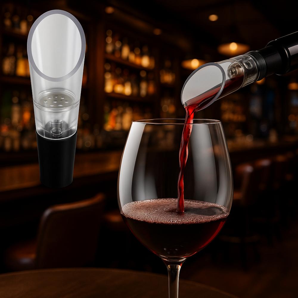 6pcs 2 In 1 Wine Decanter Spout Acrylic Bottle Stopper Eco Friendly Wine Air Aerator  Pub