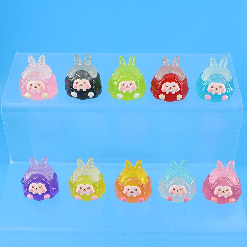 10Pcs Mini Resin Cartoon Mini Luminous Miniature Kiki Figurines Bulk Mini Resin Animals For Garden Landscape Party Decorations