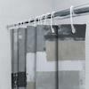 Contemporary Artistic Grey White Bath Shower Curtain Waterproof Decorative Liner for Bathroom