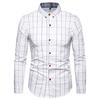Men's Cotton Shirt Fashion Plaid Long Sleeve Shirts Men Casual Business Slim Fit Office Shirt