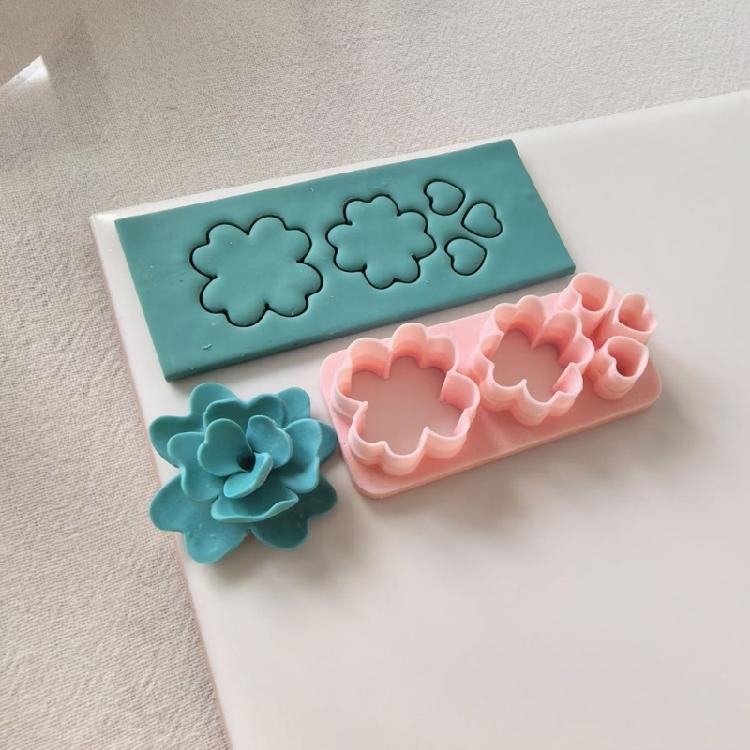 8PCS Polymer Clay Flower Molds For Earring Making Silicone Craft Tools With Detailed Petal Design Earring Making Molds