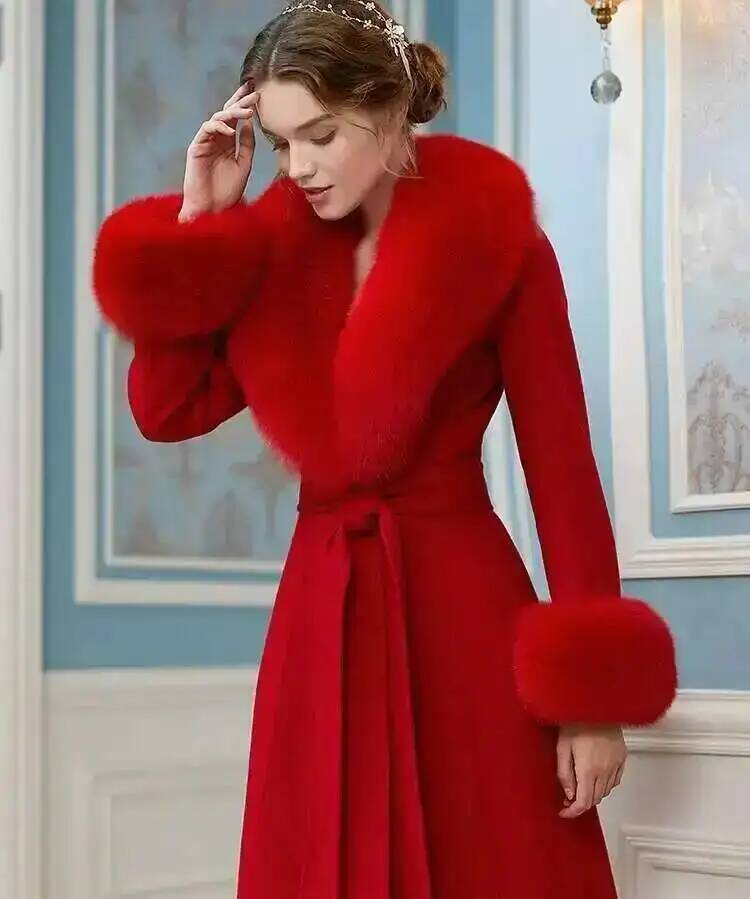 Natural Real Fox Fur Collar Cuff Set Winter Women Warm Scarf Genuine Fur Trimming For Parka Coat Hood Luxury Fluffy Decor Shawl