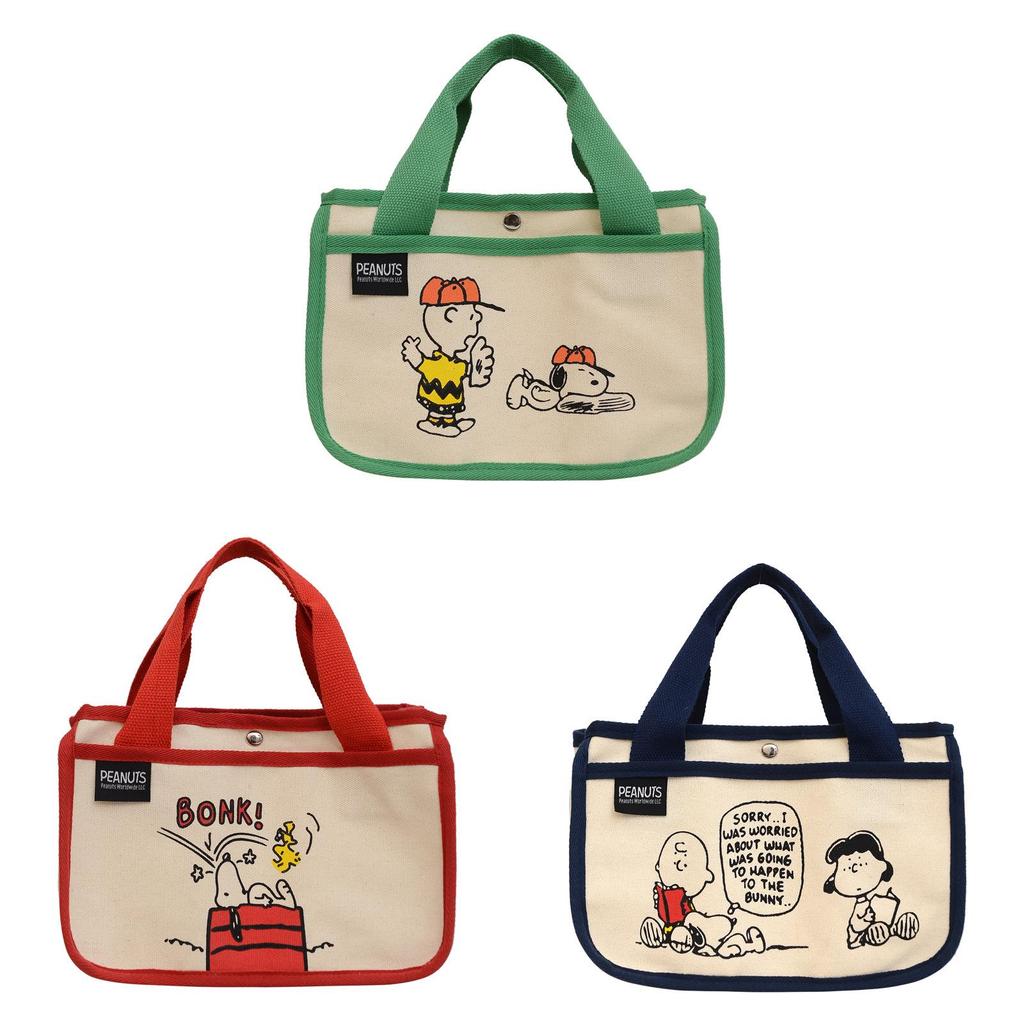 Peanuts Snoopy Canvas Lunch Bag Large Capacity Multifunction Tote Handbag For Daily Use