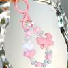 Butterfly Bowknot Beaded Mobile Phone Charm Strap Keychain Lanyard For Women Cute Girl Jewelry Phone Hanging Rope Holder Pendant