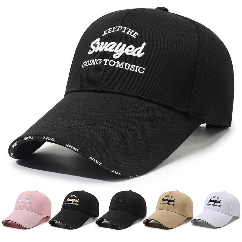 Outdoor Unisex Sun Protection Baseball Cap Embroidered Letter Small Face Flattering Wide Brim Hat Casual Fashion Style