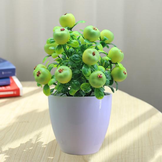 Artificial Potted Plants Realistic Fake Mini Fruits Tree Home Office Table Centerpiece