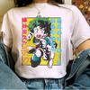 Casual Anime My Hero Academia Print Women T-Shirt Harajuku Summer Blouse Loose Short Sleeve White Female Tops Graphic Clothing