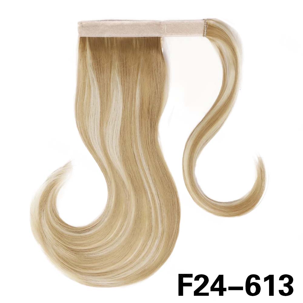 

LISI HAIR Синтетический прямой хвост с обертыванием вокруг длинного наращивания хвоста Прямой наращивание хвоста для женской одежды 50cm