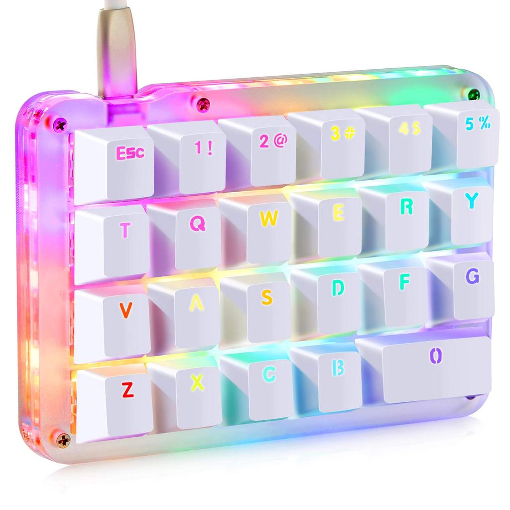 Koolertron Macro Gaming Mechanical RGB Fully Red Mini Numeric Shortcut Small Ideal for Video and Drawing One-Handed Keyboard, Keyboard, Keyboard,