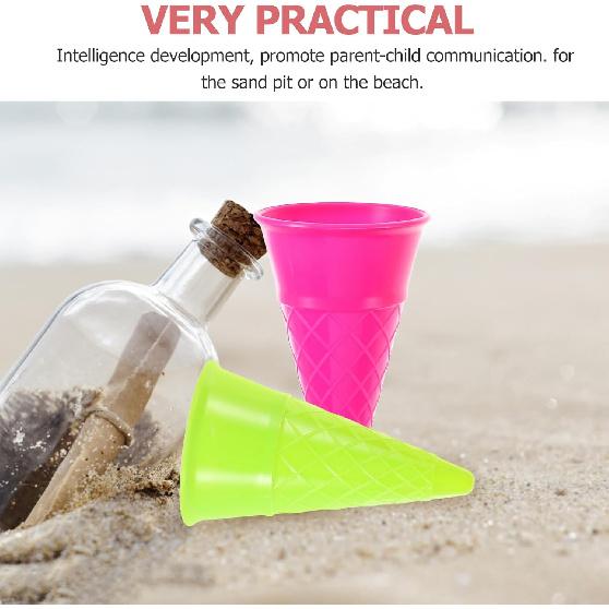 Toyvian Kids Beach Toys Ice Cream Cone Scoop Model Beach Play Toys Children Outdoor Play 5 Pieces (Random Color)