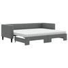 VidaXL Lit de jour avec gigogne et matelas gris foncé 80x200 cm tissu 3196592