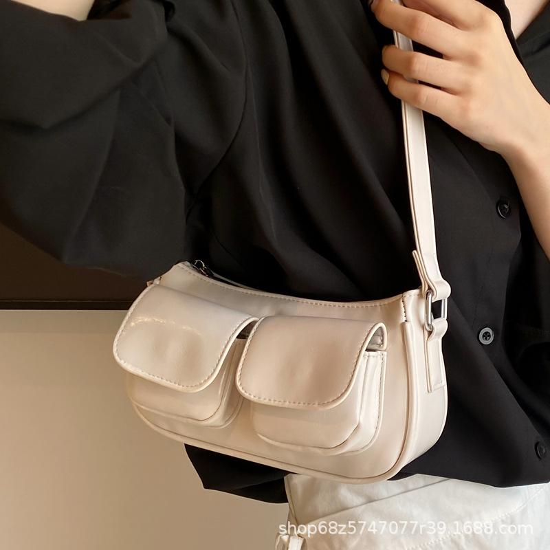 French niche underarm bag women's summer 2025 new trendy fashion shoulder locomotive bag texture portable oblique span bag