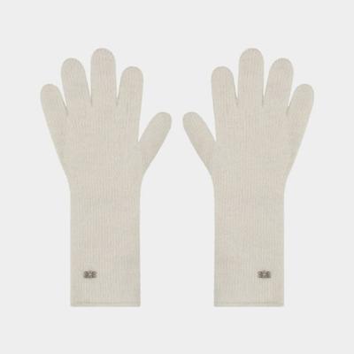 KISYNING Angora Finger Hole Long Gloves (Ivory)