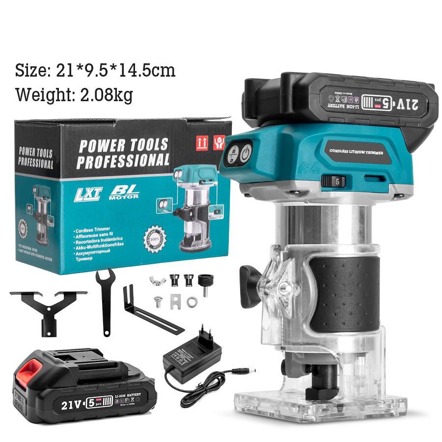 Wiederaufladbarer Hochleistungs-Bürstenloser Trimmer und Bohrer für die Holzbearbeitung