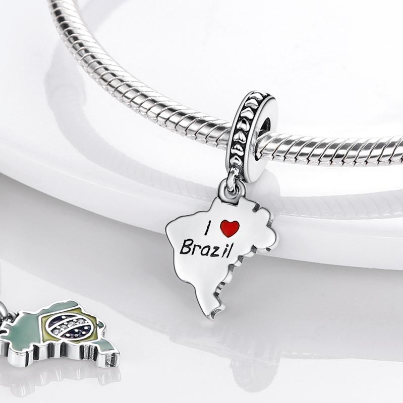 Mexiko Essen Dangle Grüne Serie Charm Passend Original Mula Armband Halskette Anhänger Perlen Kupferfarbe Damen Schmuck Markierung Geschenk