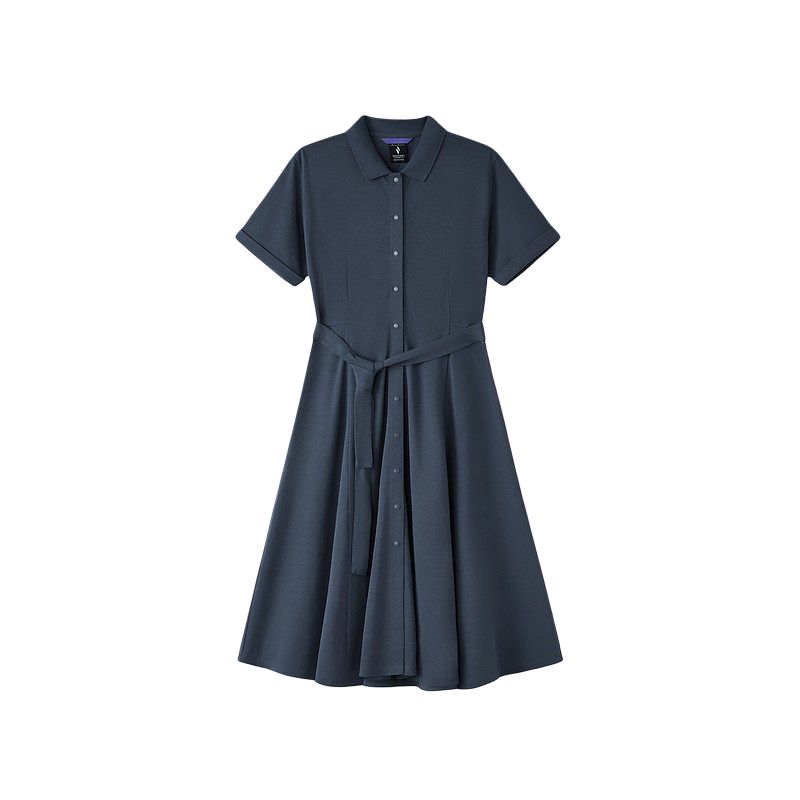 Skechers Classic Collection Knit Sports Knit Solid Color Slim Fit Short Sleeve Dress Women dresses L226W054-0620 S