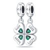 925 Sterling Silver Green Butterfly Flower Dragonfly Fit Woman's Enamel Charms Pendants Jewely Making Gifts