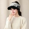Plush cold-proof empty top hat autumn and winter women's Korean version of fashion knitted hat trendy warm can tie ponytail cap ear protection hat