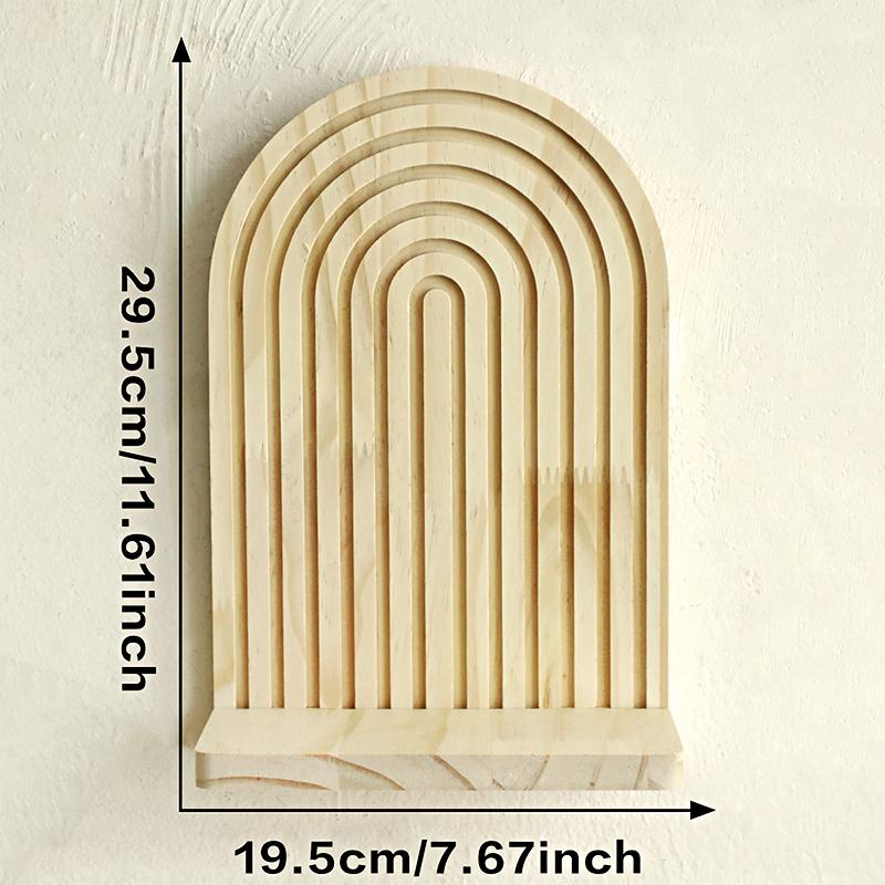 29.5cm*19.5cm Crafts Ornaments Natural Materials DIY Storage Rack Handmade Wall Hanging Decorative Wood Corridor Home Decoration