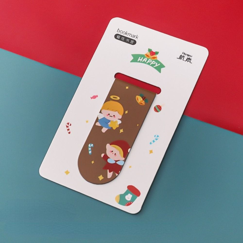 Stationery Christmas Gifts Magnetic Bookmarks Christmas Bookmarks Book Page Folder Reading Marker