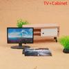 1:12 Dollhouse Miniature Living Room Tv Wooden Tv Cabinet Television Home Decor