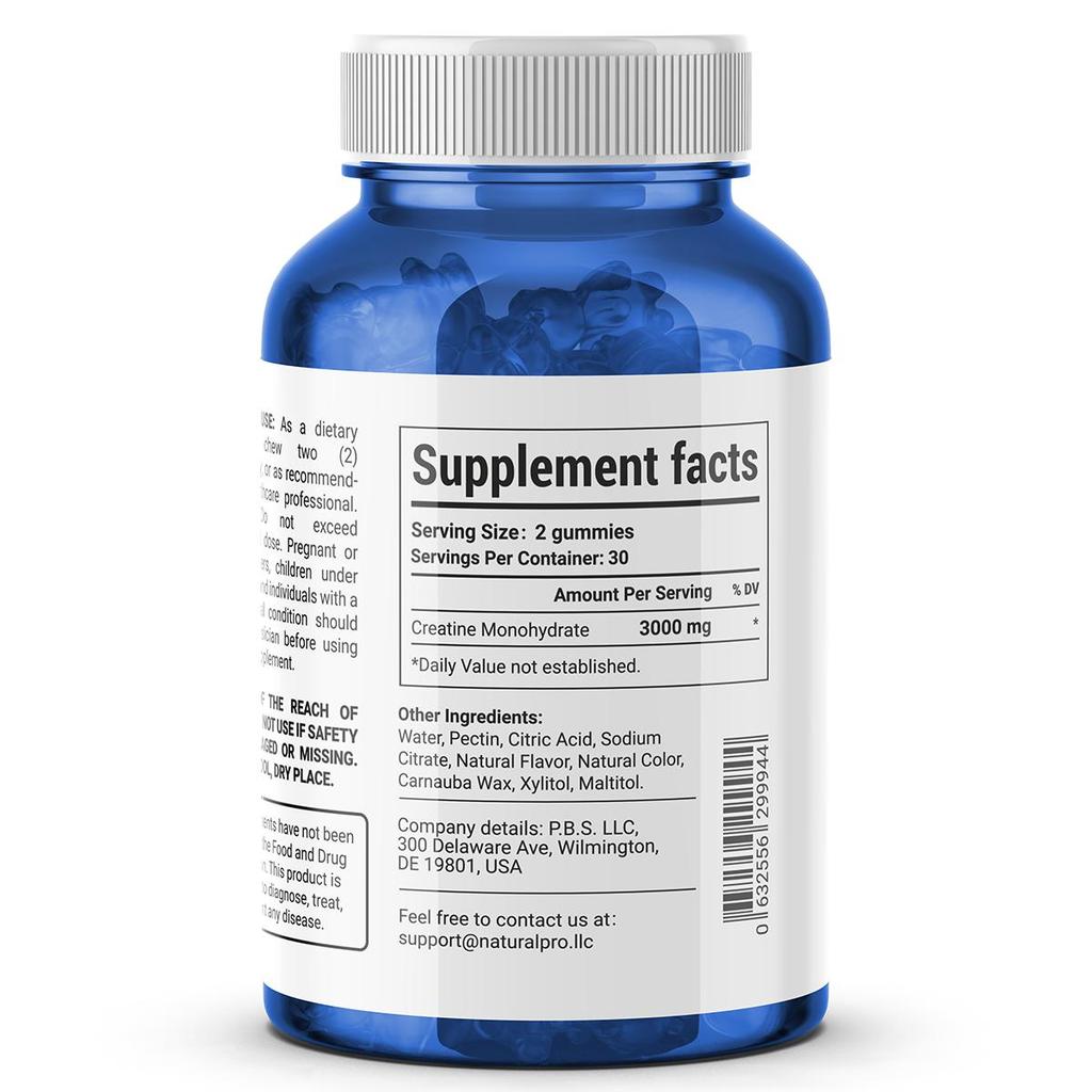 Creatine Monohydrate Gummies 3000mg / Креатин Моногидрат 3000мг, 60 Жевательных Конфет