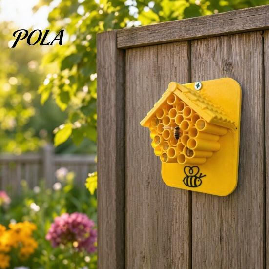 Waben Bienenhaus 2 Stück 3D Gedruckte Häuser, Gelbe Hotels, Haus Lockt Bestäuber in Ihren Garten, Insektenhotel für Draußen Wildbienen