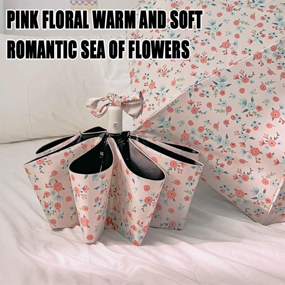 Black Coated Protection Polka Dot Bowknot Umbrella Sun Rain Proof Parasol Sunny Rainy Days