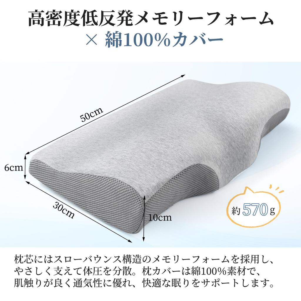 HOSUR Memory Foam Pillow for a Comfortable Sleep, Relieves Neck Pain, Adjustable Height (HighLow), Suitable for Side and Back Sleepers, Shoulder