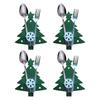 4Pcs Non-woven Fabric Christmas Cutlery Holder Santa Claus Xmas Tree Cutlery Pocket Cutlery Bag Elk Cutlery Cover