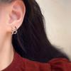 Fashion Temperament Silver Bamboo Earrings Light Luxury High Sense Personality Geometric Irregular Earrings Daily Versatile Earrings
