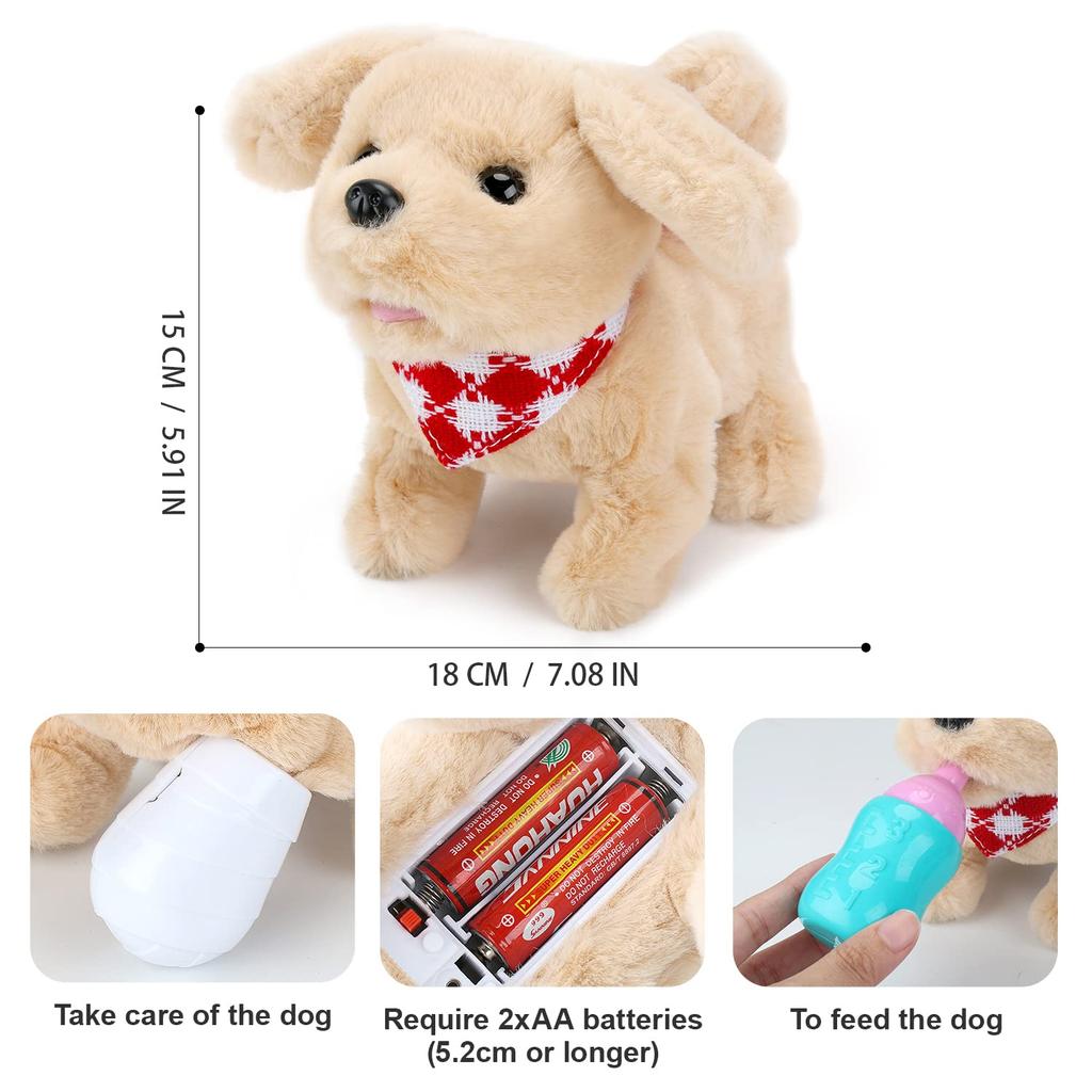 Sotodik Electric Plush Dog Pretend Play Pet Toy with Moving Sounds, Perfect for Kids and Pretend Play