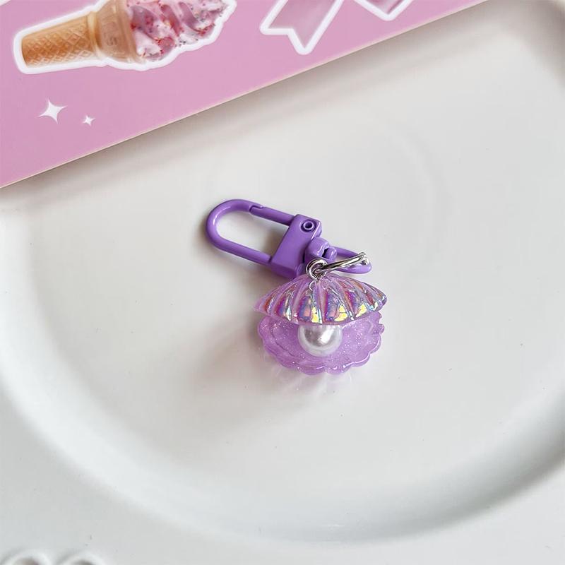 Cute Pearl Shell Keychain Pendant Keyring For Girls Backpack Charm Headphone Case Pendant Accessorie Creative Gifts