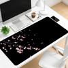 Dark Cherry Blossom Extended Desk Mat Non Slip Rubber Stitched Edge Large Mousepad For Laptop Pc Office Desktop Gaming Space