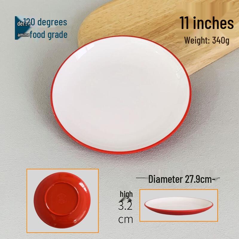Thickened Two-Tone Melamine Round Serving Plate