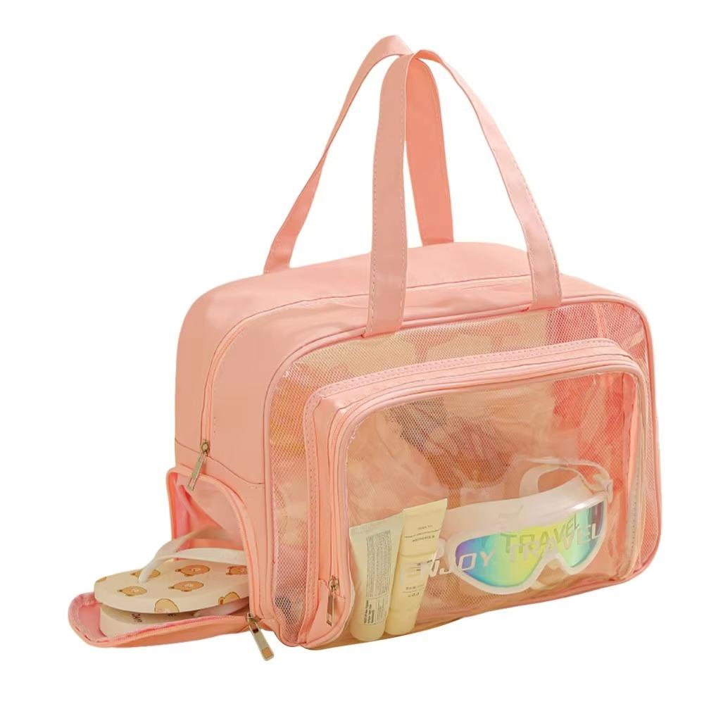 Large Capacity Waterproof Cosmetic Bag Pu Transparent Travel Storage Bag  Outdoor
