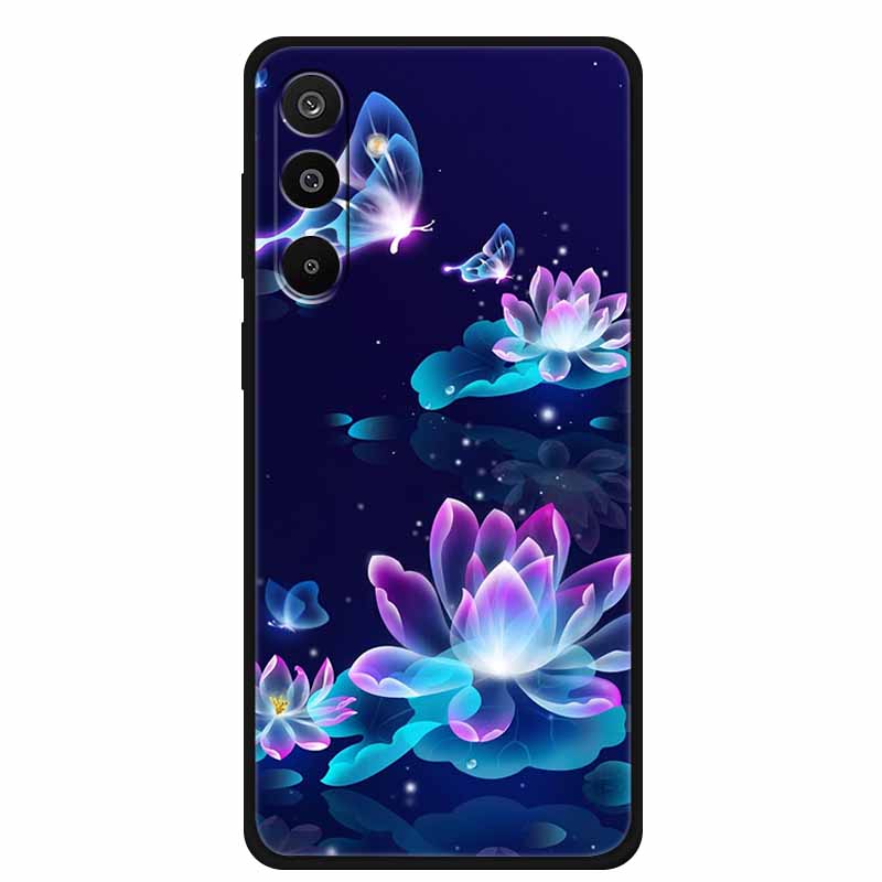 For Samsung Galaxy A36 5G Case Flowers Printed Silicone Phone Cases Cover for Samsung A26 5G TPU Shells A 26 36 Black TPU Coques