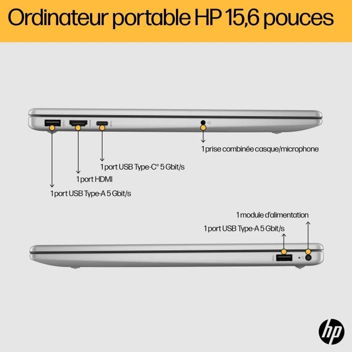HP 15-fc0156nf Laptop PC - Windows 11 - 15.6" FHD IPS - Ryzen 7 7730U - 32GB RAM - 512GB SSD Storage - AZERTY
