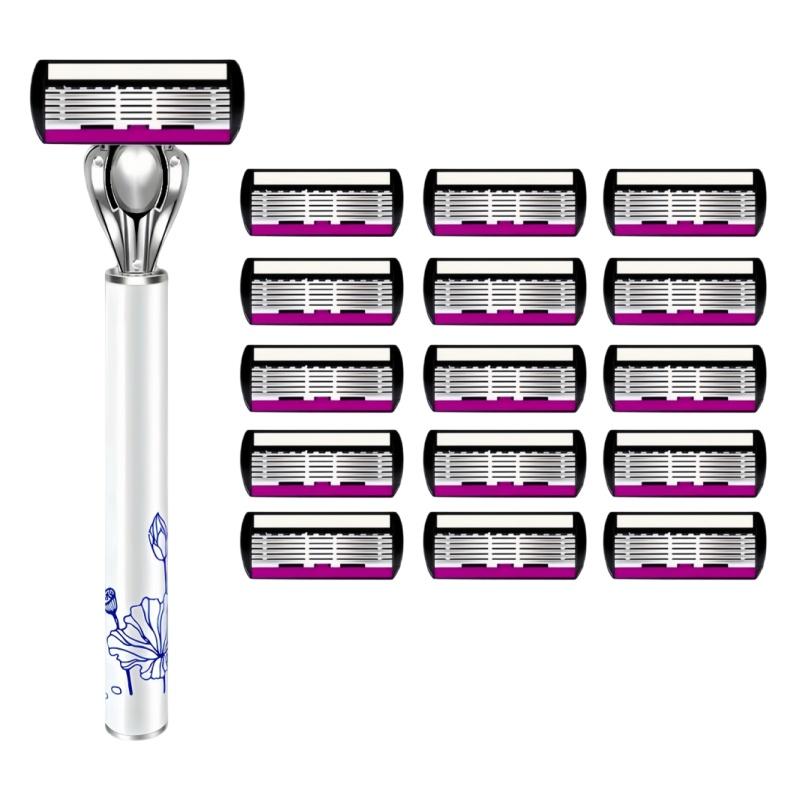 6-layer Razor Blade, Men's Stainless Steel Blade, Classic Water Washed Razor, Sharp Blade for Clean Shaving