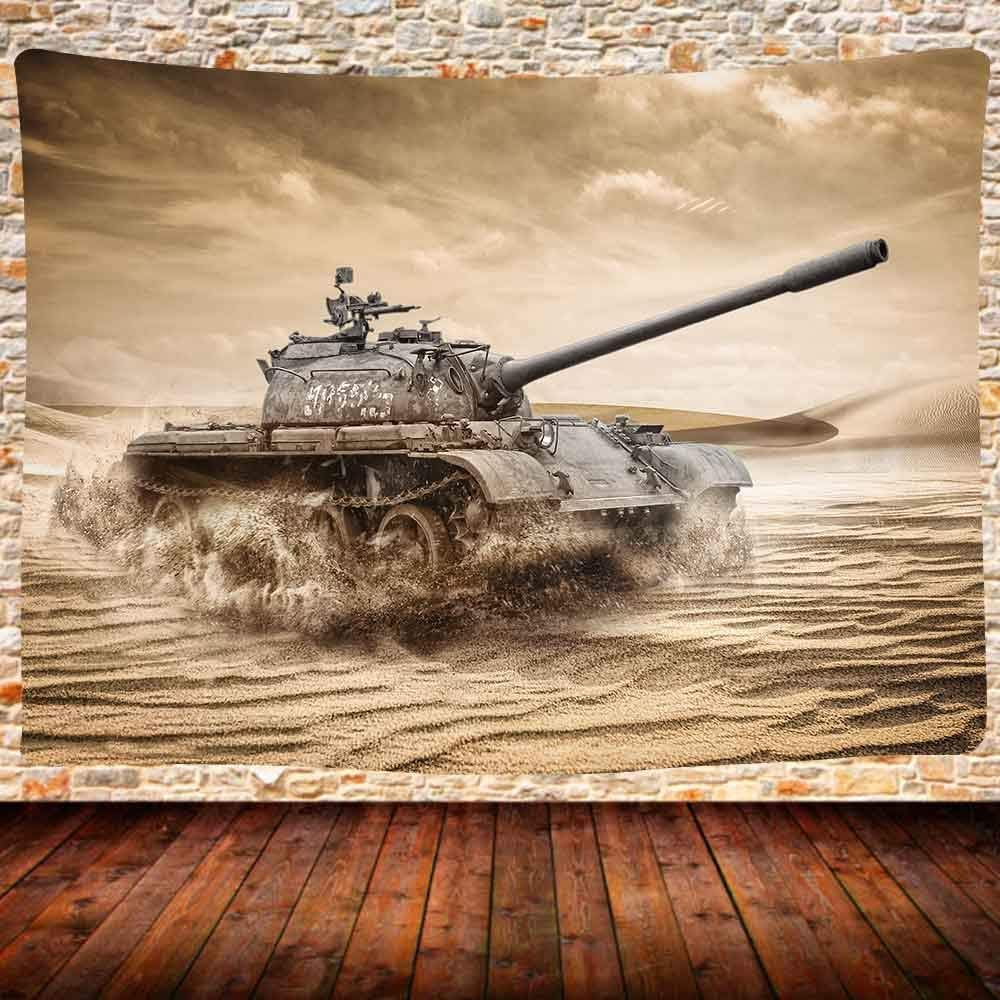 

UHOMETAP Военный гобелен Тема войны Пустынный танк Гобелен Настенный для спальни мальчика Гостиной Настенный декор 80X60 дюймов GTQQUH834