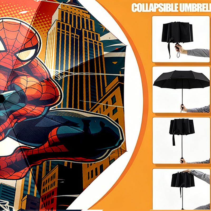 SpiderMan Print Umbrella Automatic Opening/ Closing - Portable Foldable Design - Daily use for Travel/Outdoor - Gift for Birthday