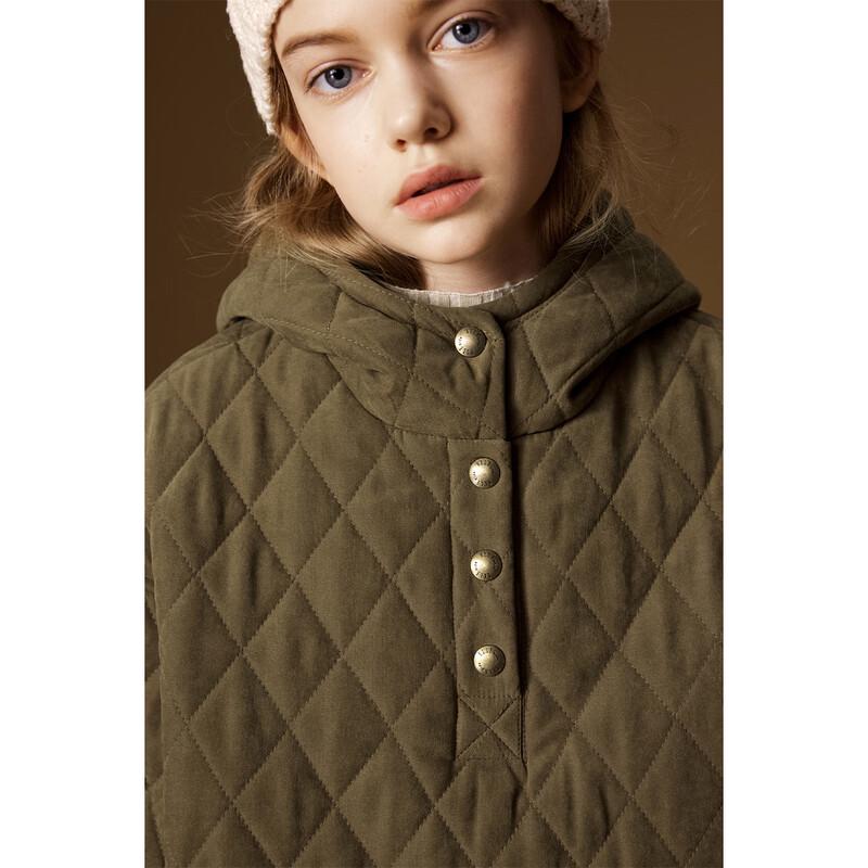 ELLE KIDS Girls' Vintage Quilted Hooded Padded Jacket