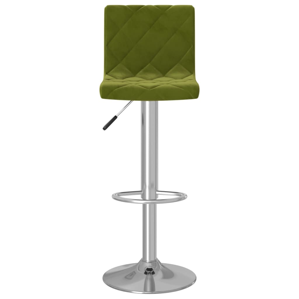 Bar Stool Set of 2 Light Green Velvet