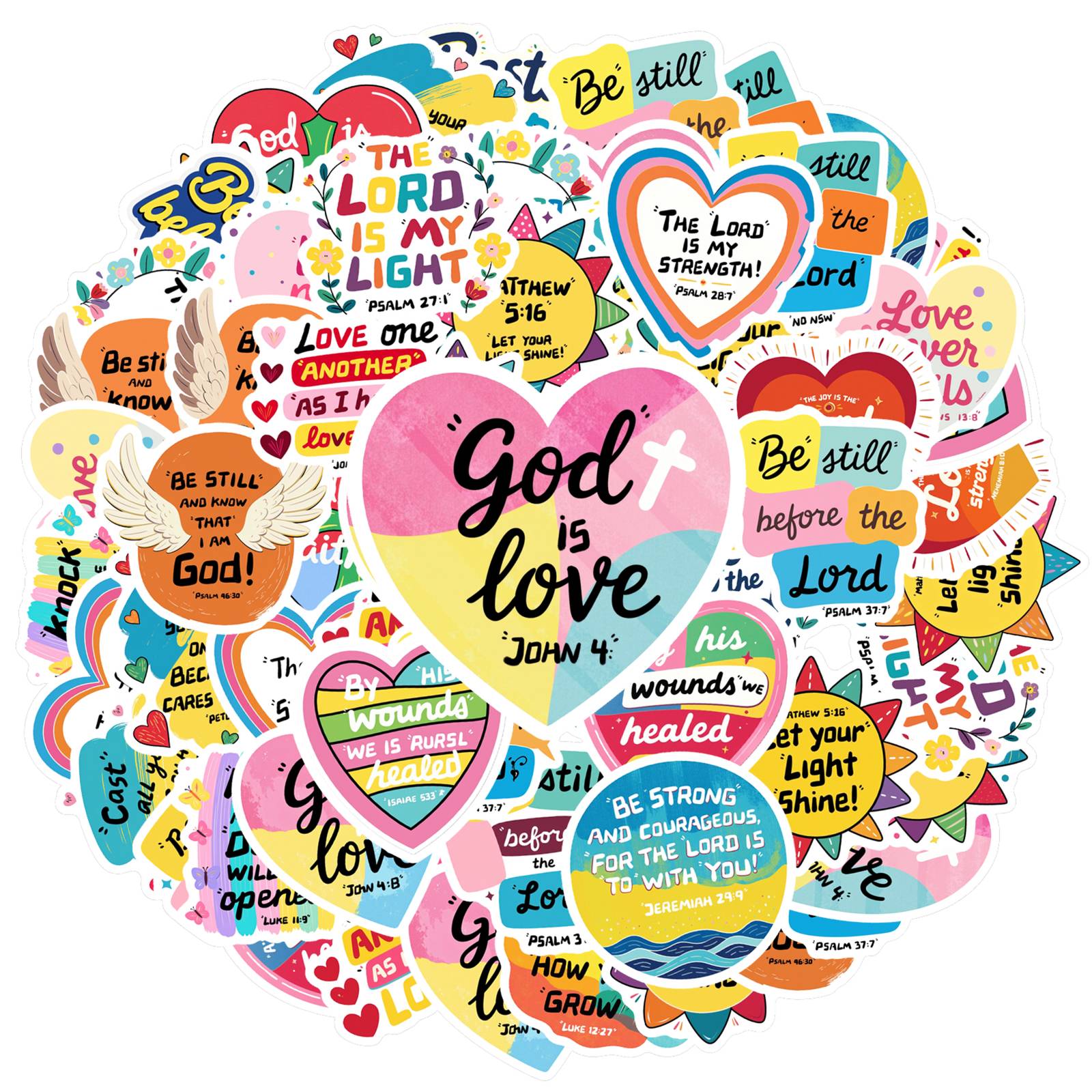 

35pcs-50pcs Playful Faith Stickers Colorful Quotes Stickers Motivational Stickers For DIY Phone Laptop Scrapbook Bike