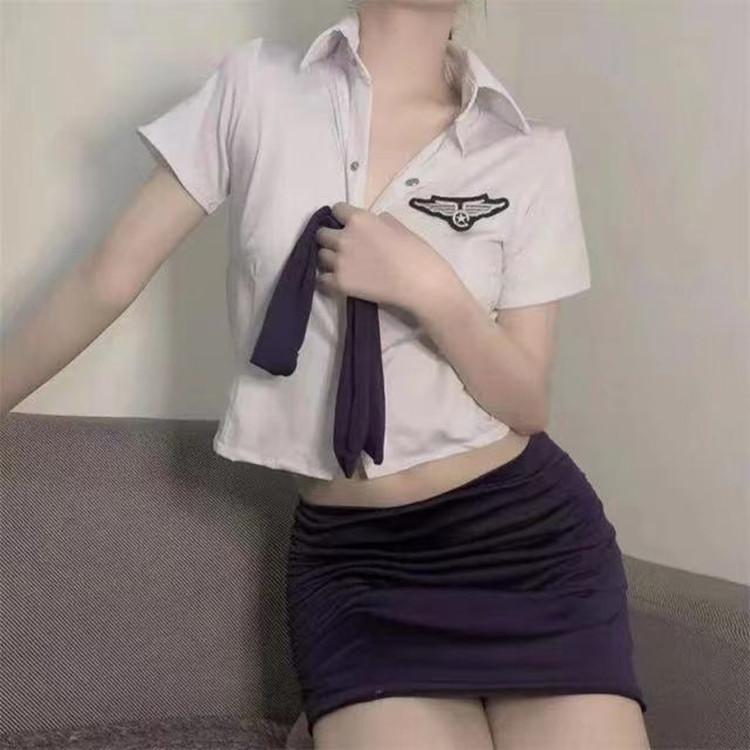 Sex Underwear Stewardess Uniform Seduction Professional Suit Lust Nightclub Policewoman Sexy Sex Seduction Hip Skirt